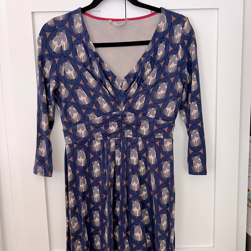 Colorful Boden Navy Stretch Sheath/Tunic EUC - 12P